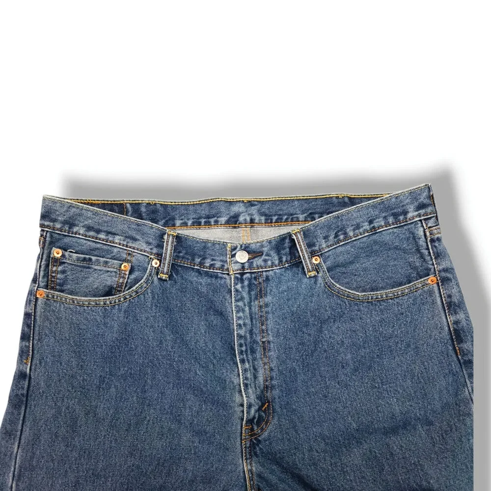 Levi’s 505 Regular Fit Straight Leg Jeans W40 L32 Dark Stonewash Zip Fly VTG Y2K